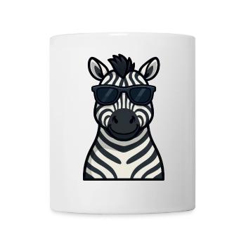 Cool zebra happy with sunglasses in summer - Mug - white - Front