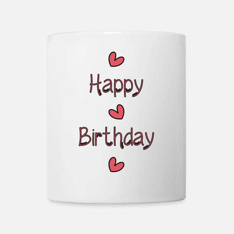HAPPY BIRTHDAY. JOYEUX ANNIVERSAIRE. ANNIVERSAIRE. - Mug blanc - blanc