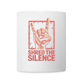 Shred the Silence – Rock Hand Heavy Metal Zeichen - Tasse - Weiß - Vorne
