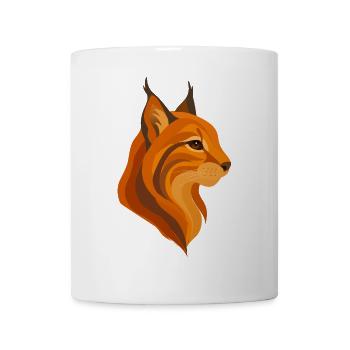 Eleganter Luchskopf – Kraftvolle Wildkatze - Tasse - Weiß - Vorne