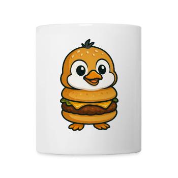Drôle de pingouin burger Cheeseburger Créature mythique - Mug blanc - blanc - Devant