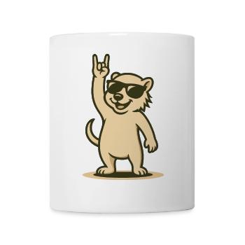 Bébé martre à bascule avec lunettes de soleil - Mug blanc - blanc - Devant