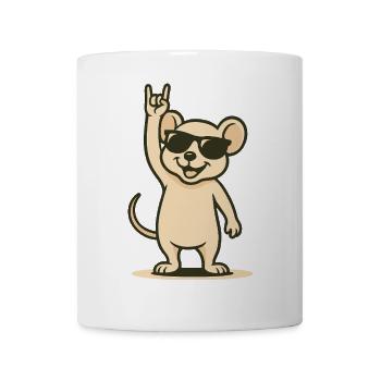 Bébé souris à bascule avec lunettes de soleil - Mug blanc - blanc - Devant