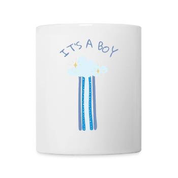 C’est un garçon - Arc-en-ciel bleu avec nuage - Mug blanc - blanc - Devant