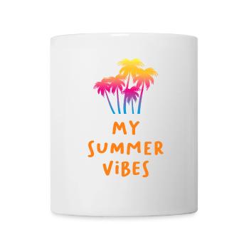Summer Vibes Palm Trees Quote Holiday Island Colorful - Mug - white - Front