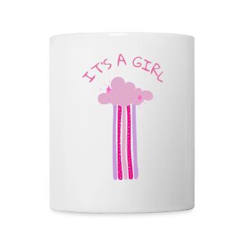 It's a Girl - Pink Cloud with Glitter for Party - Mug - white - Front