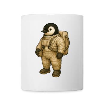 Mignon pingouin astronaute dans l’aventure spatiale - Mug blanc - blanc - Devant
