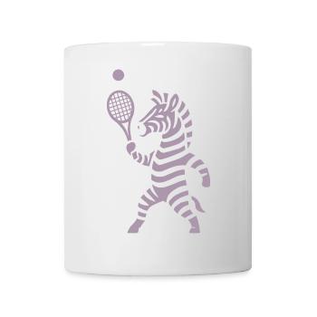 Minimalistische Zebra Tennis Spieler Silhouette  - Tasse - Weiß - Vorne