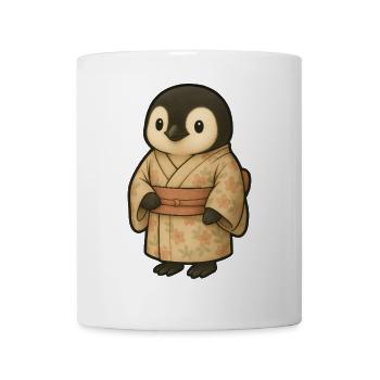 Cute Cartoon Penguin in Kimono Kawaii Japan - Mug - white - Front