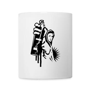 Graffiti Sprayer im urbanen Streetart-Stil - Tasse - Weiß - Vorne
