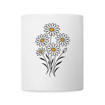 Strauß Mageriten - Daisy - Butterblume  - Tasse - Weiß - Vorne