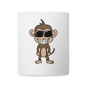 Cooler Affe mit Sonnenbrille - Tasse - Weiß - Vorne