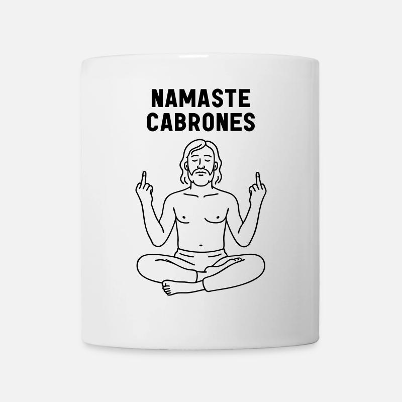 Namasté Cabrones Yoga Dicton d’humour - Mug blanc - blanc