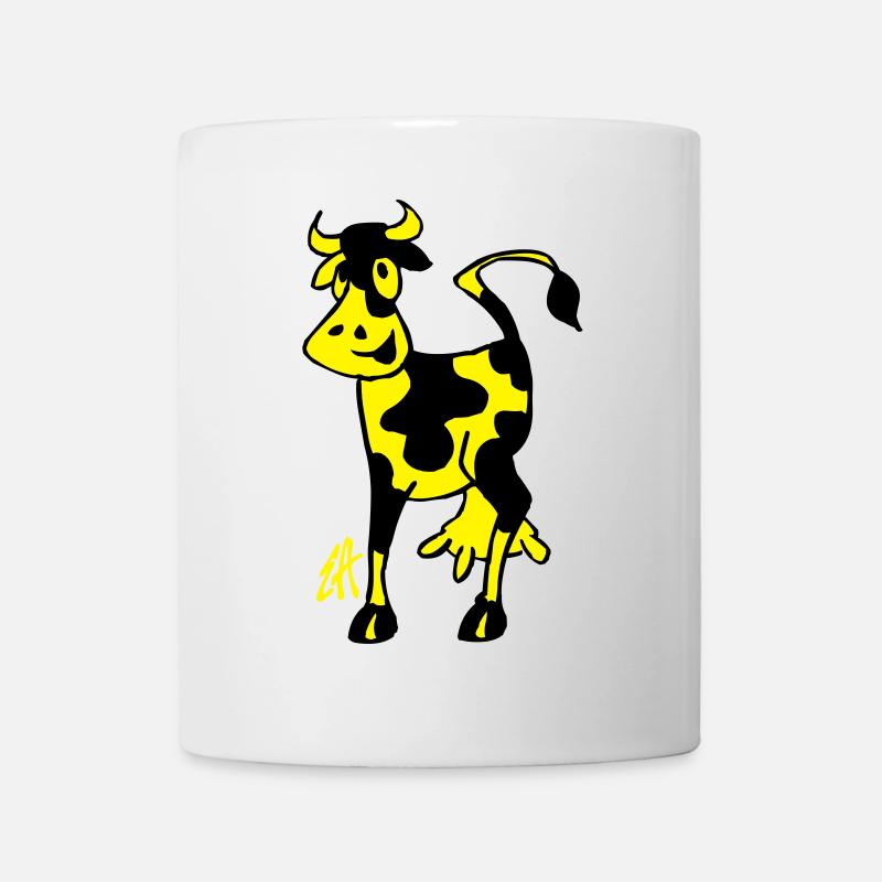 Smiling Cow, Two Color Design - Mug - white