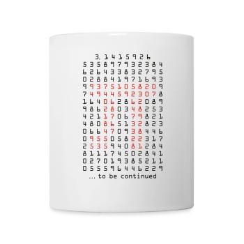 pi - 3.14159265 - nerd - mathématiques - Mug blanc - blanc - Devant