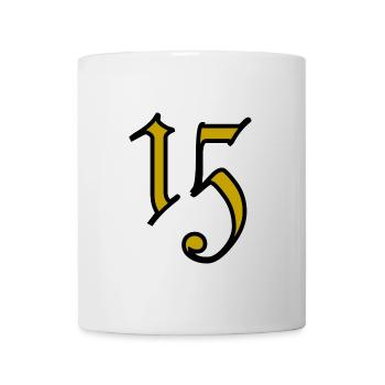 15. 15 ANS. 15e ANNIVERSAIRE. ANNIVERSAIRE 15 ANS. - Mug blanc - blanc - Devant