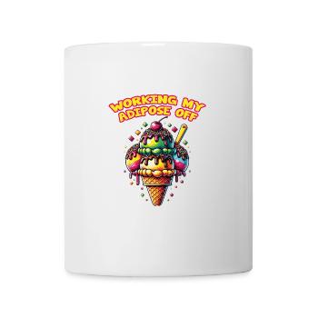 Grand cornet de crème glacée coloré avec un dicton ironique - Mug blanc - blanc - Devant