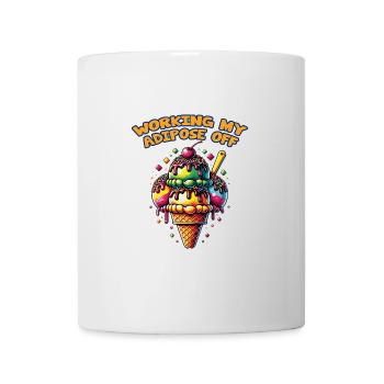 Grand cornet de crème glacée coloré avec un dicton ironique - Mug blanc - blanc - Devant