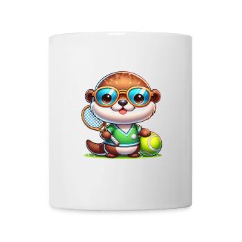 Otter Tennis Spieler Tier Sport - Tasse - Weiß - Vorne