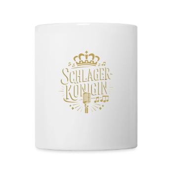 Reine Schlager avec couronne et microphone - Mug blanc - blanc - Devant