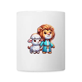 Christian Clothing Lion And Lamb Illustration - Mug - white - Front