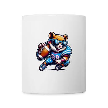 Cool hamster in american football outfit - Mug - white - Front