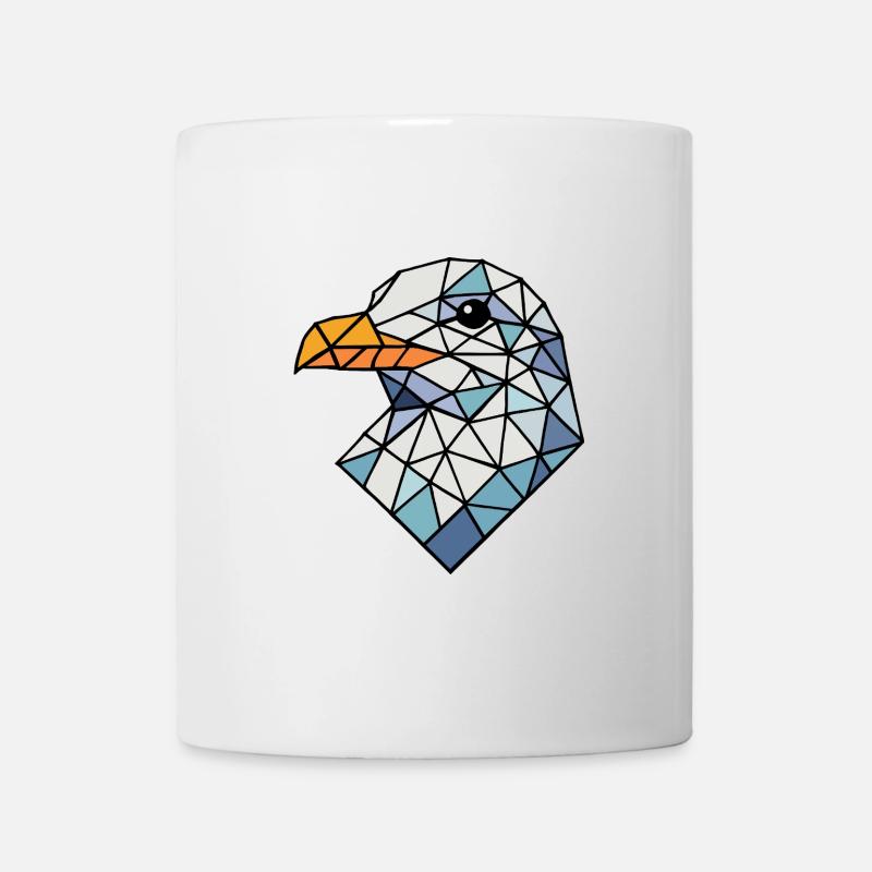 Polygon Nordsee Vogel Möwe Kopf Urlaub Insel Meer - Tasse - Weiß