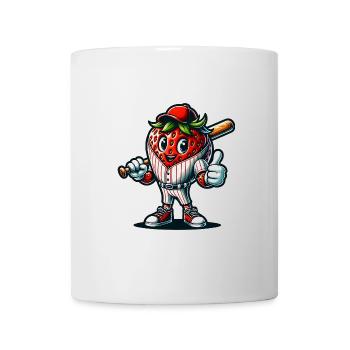 Strawberry Baseball Star with Bat - Mug - white - Front