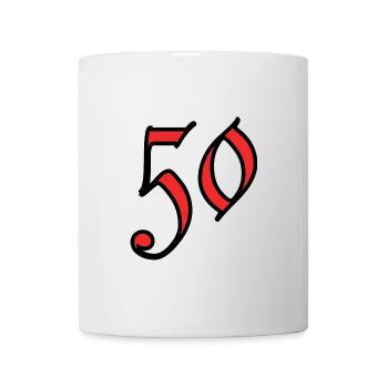 50. 50 YEARS. 50th ANNIVERSARY. 50 YEARS ANNIVERSARY. - Mug - white - Front
