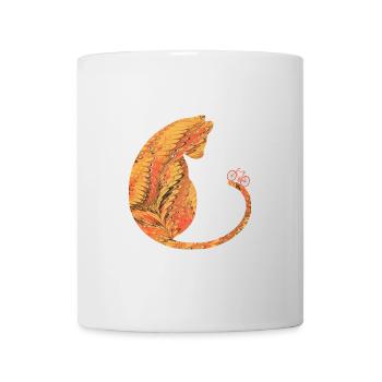 katze mit fahrrad e 118 - Tasse - Weiß - Vorne