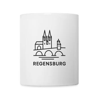 Regensburg Skyline Silhouette - Tasse - Weiß - Vorne