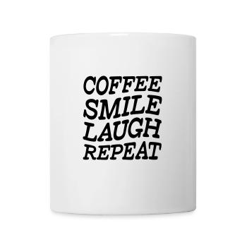 Coffee Smile Laugh Repeat - Tasse - Weiß - Vorne