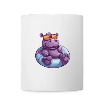 Nilpferd Sommer Comic - Tasse - Weiß - Vorne