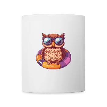 Eule Sommer Comic - Tasse - Weiß - Vorne