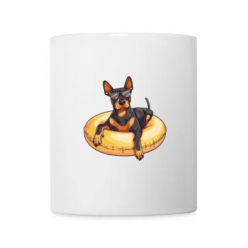 Doberman chien bande dessinée d’été - Mug blanc - blanc - Devant