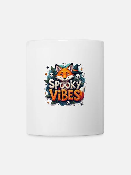 Spooky vibes with fox. - Mug - white
