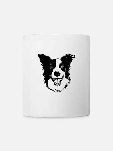 Border Collie Tête de Chien - Mug blanc - blanc
