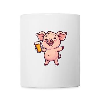 Porc Bière Comic Party - Mug blanc - blanc - Devant
