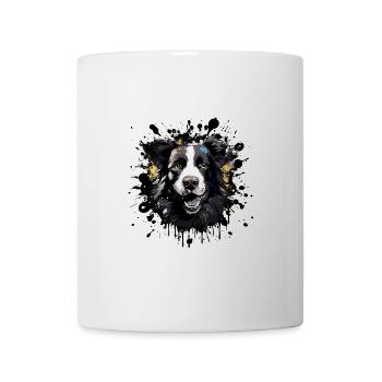 Border Collie Chien Portrait - Mug blanc - blanc - Devant