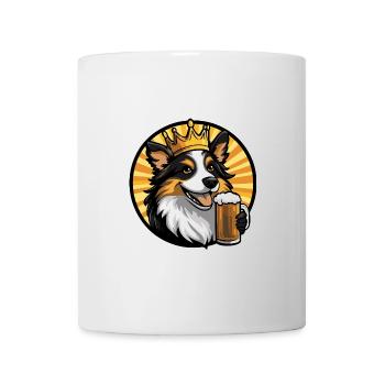 Border Collie Hund Bier Comic - Tasse - Weiß - Vorne