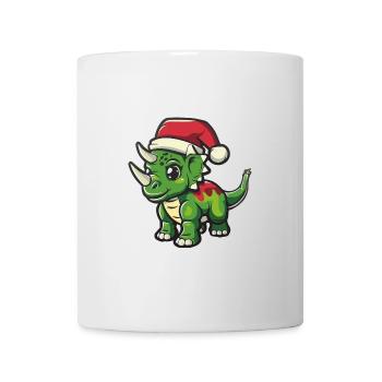 Dinosaure tricératops Noël - Mug blanc - blanc - Devant
