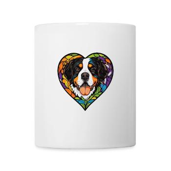 Saint Bernard Hund Herz Liebe Bernadiner - Tasse - Weiß - Vorne