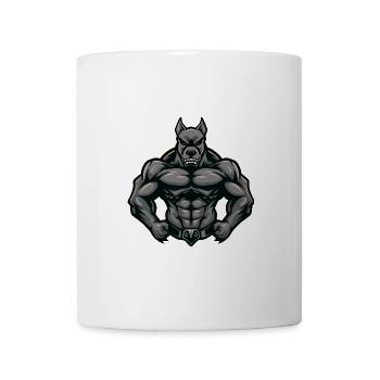 Great Dane Dog Muscles Bodybuilding - Mug - white - Front