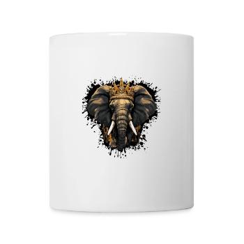 Elephant Head Portrait Crown - Mug - white - Front