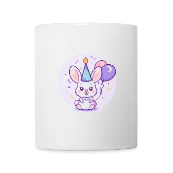 Bande dessinée d’anniversaire de lapin - Mug blanc - blanc - Devant