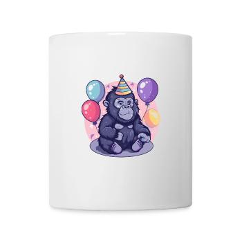 Bande dessinée d’anniversaire de gorille - Mug blanc - blanc - Devant