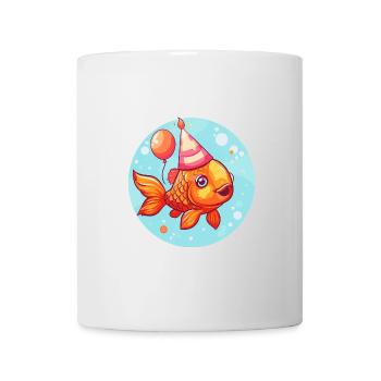 Bande dessinée d’anniversaire de poisson rouge - Mug blanc - blanc - Devant