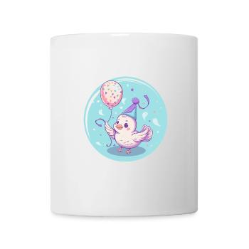 Taube Vogel Geburtstag Comic - Tasse - Weiß - Vorne