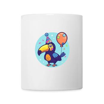 Toucan oiseau anniversaire bande dessinée - Mug blanc - blanc - Devant
