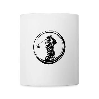 Silhouette de golfeur - Mug blanc - blanc - Devant